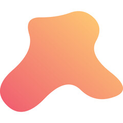 Abstract Fluid Shape With Soft Gradient Colors Translucent Orange Pink Yellow Blob Organic Form With Smooth Edges Isolated On White Background Minimalist Design Element