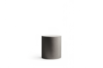 Cylinder product display podium providing a minimal background for showcasing various items, available with a transparent background