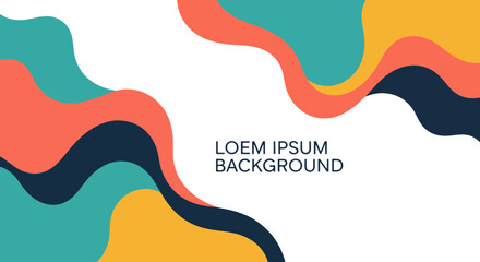 Bright Abstract Colorful Shapes Background with Fluid Curves and Playful Palette