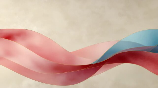 Abstract flowing waves in soft pastel colors creating a serene and calming visual experience