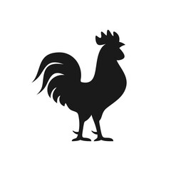 Rooster Silhouette Vector Icon.
A minimalist black rooster silhouette, symbolizing alertness, courage, and rural life.