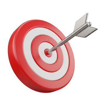Target with arrow isolated on transparent background