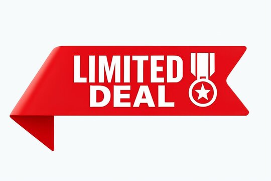Bold red banner with white text announcing a limited time deal or special offer for consumers