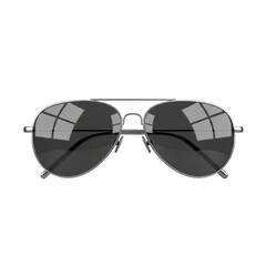 Aviator sunglasses with dark lenses isolated on transparent background