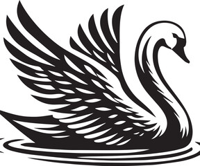 Elegant Swan in Black & White – Minimalist Monochrome Bird Photography