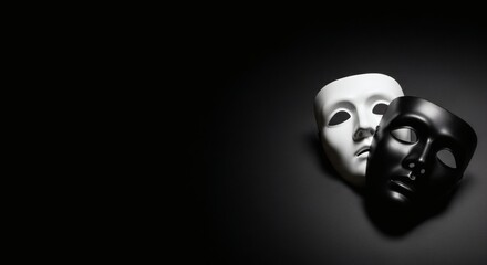Shadow Masks Duality of Persona on Black Mystery  Contrast Concept.