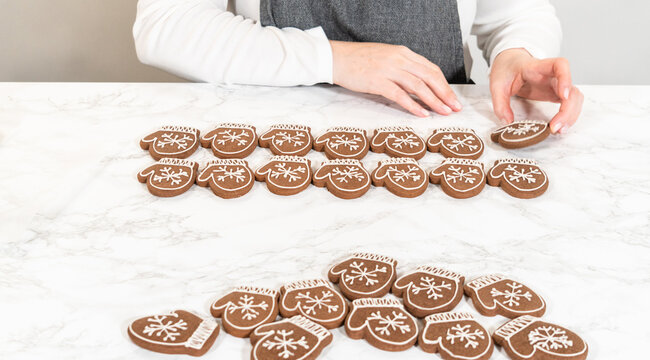 Beautifully Decorated Mitten Cookies with Royal Icing Designs