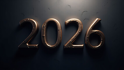 Dark Elegant 2026 Metallic Background Illustration