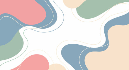Abstract background. Hand drawing various shapes and doodle objects. Trendy modern contemporary vector illustration. Every background is isolated. Pastel color