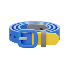 Blue and yellow belt isolated on transparent background