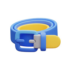 Blue and yellow belt isolated on transparent background