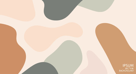 Abstract shapes and line in pastel colors. Neutral background in minimalist style. Contemporary vector Illustration