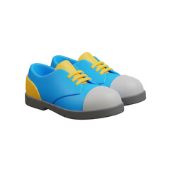 Blue and yellow shoes isolated on transparent background