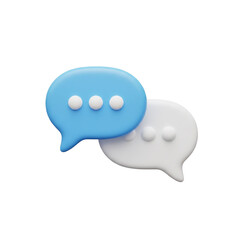 3d rendering of two chat bubbles isolated on transparent background