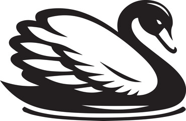 Obraz premium Elegant Swan in Black & White – Minimalist Monochrome Bird Photography