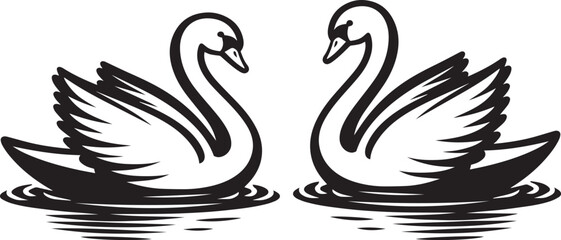 Elegant Swan in Black & White – Minimalist Monochrome Bird Photography