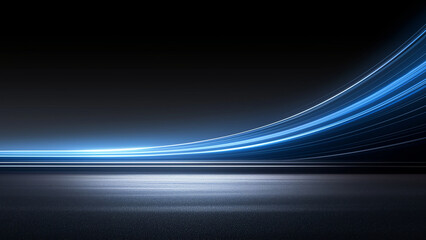 ステージを照らす青い光のモーションブラー