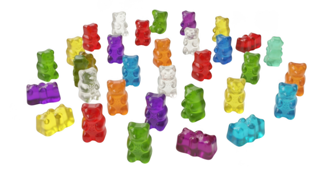 Gummy bear isolated on transparent background