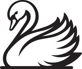 Elegant Swan in Black & White – Minimalist Monochrome Bird Photography