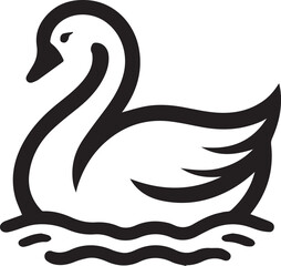 Elegant Swan in Black & White – Minimalist Monochrome Bird Photography