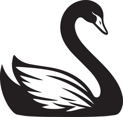 Elegant Swan in Black & White – Minimalist Monochrome Bird Photography