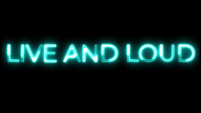 Live and Loud Neon Text Animation | Dynamic Music Event 