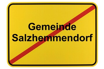 Illustration eines Ortsschildes der Gemeinde Salzhemmendorf in Niedersachsen	