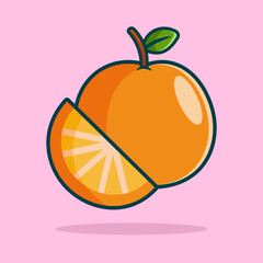 Cute Orange Cartoon Vector Art, Illustration and Graphic