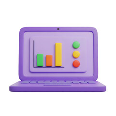 Modern laptop displaying vibrant business data charts, a visually engaging way to communicate progress and drive success in presentations and marketing materials