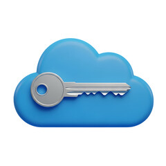 Unlock seamless cloud security with this modern key and cloud design, a symbol of reliable access and robust data protection for your business solutions