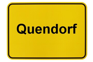 Illustration eines Ortsschildes der Gemeinde Quendorf in Niedersachsen	