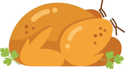 Roasted chicken with parsley for thanksgiving day