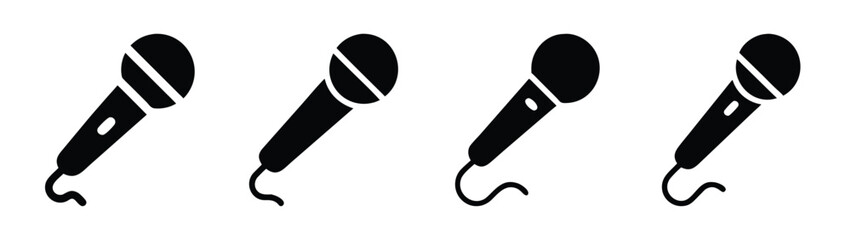 Microphone vector illustration, karaoke microphone, podcast microphone, vocal microphone, stage mics