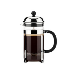 French press coffee maker, perfect for cafe, brewing, barista, espresso, and morning drink design projects. isolated on white or transparent background.PNG format.