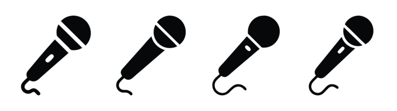 Microphone vector illustration, karaoke microphone, podcast microphone, vocal microphone, stage mics