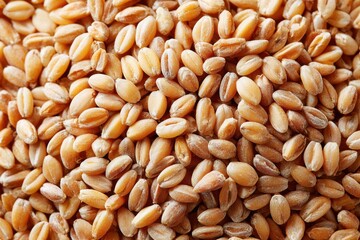 Close-up of golden wheat grains