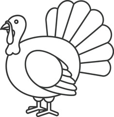 Turkey outline drawing for coloring page