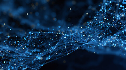 A captivating digital depiction of interconnected networks, showcasing a complex web of nodes and lines