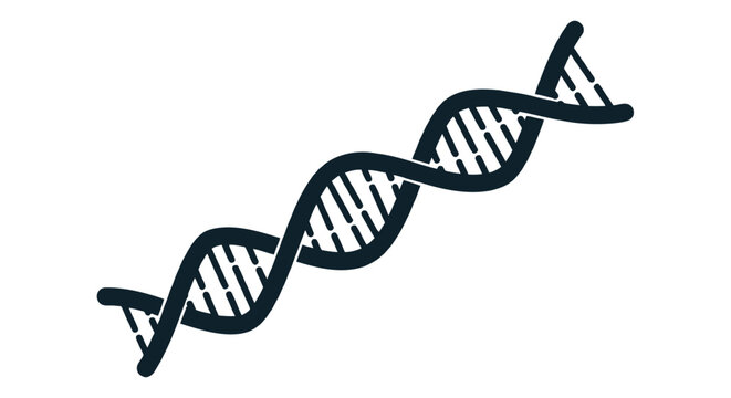 Stylized dark blue dna double helix structure icon isolated on a clean white background representing genetics and science - Powered by Adobe