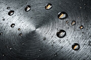 Close up of industrial metal floor plate with colorful light reflecting off the textured surface showing both red, yellow and cyan colors
