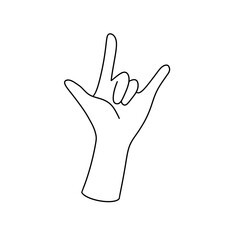 A hand with a fist made of the letter Y