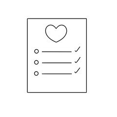 A white sheet of paper with a heart drawn on it