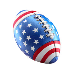 3D American football ball featuring the USA flag design