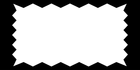 Rectangle frame with zigzag inner borders, Rectangular shape with undulated inside edges background