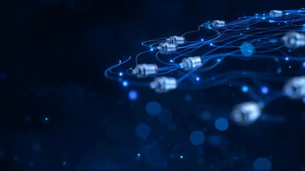 Optic fiber connectors with digital data flowing providing secure connection for information network and protection of personal data concept - Powered by Adobe