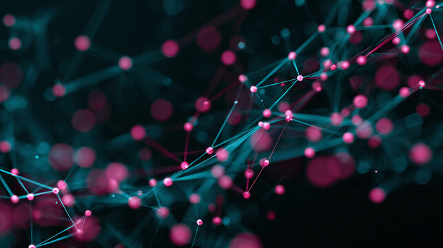 Abstract digital network of connected dots, representing complex data and connectivity