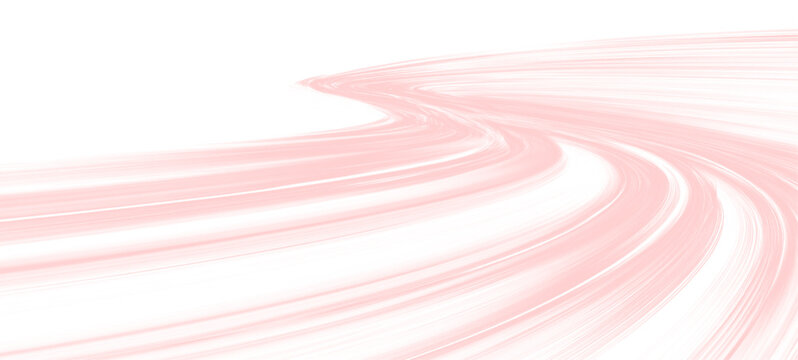 Red and white neon lines twist along a virtual highway, forming luminous streams of speed and motion. The dark background intensifies the glow. A modern digital speed vision. PNG