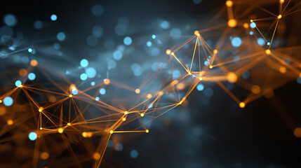 A vibrant digital network with interconnected nodes and glowing lines, symbolizing connectivity and data flow