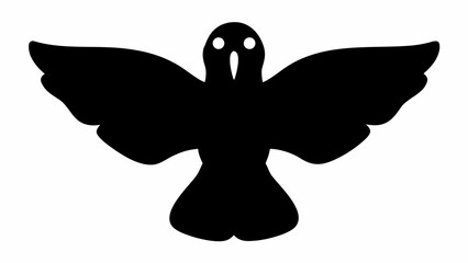 Eerie black ghostly silhouette flying, perfect for Halloween designs and spooky season projects, originally scalable vector graphic for flexible use