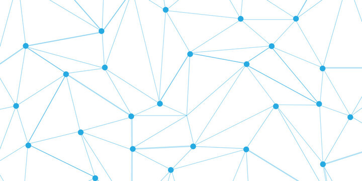 Technology abstract white digital background of connected dot with blue line .many squares and rectangle shapes .Internet connection network high digital technology with connecting points and dots